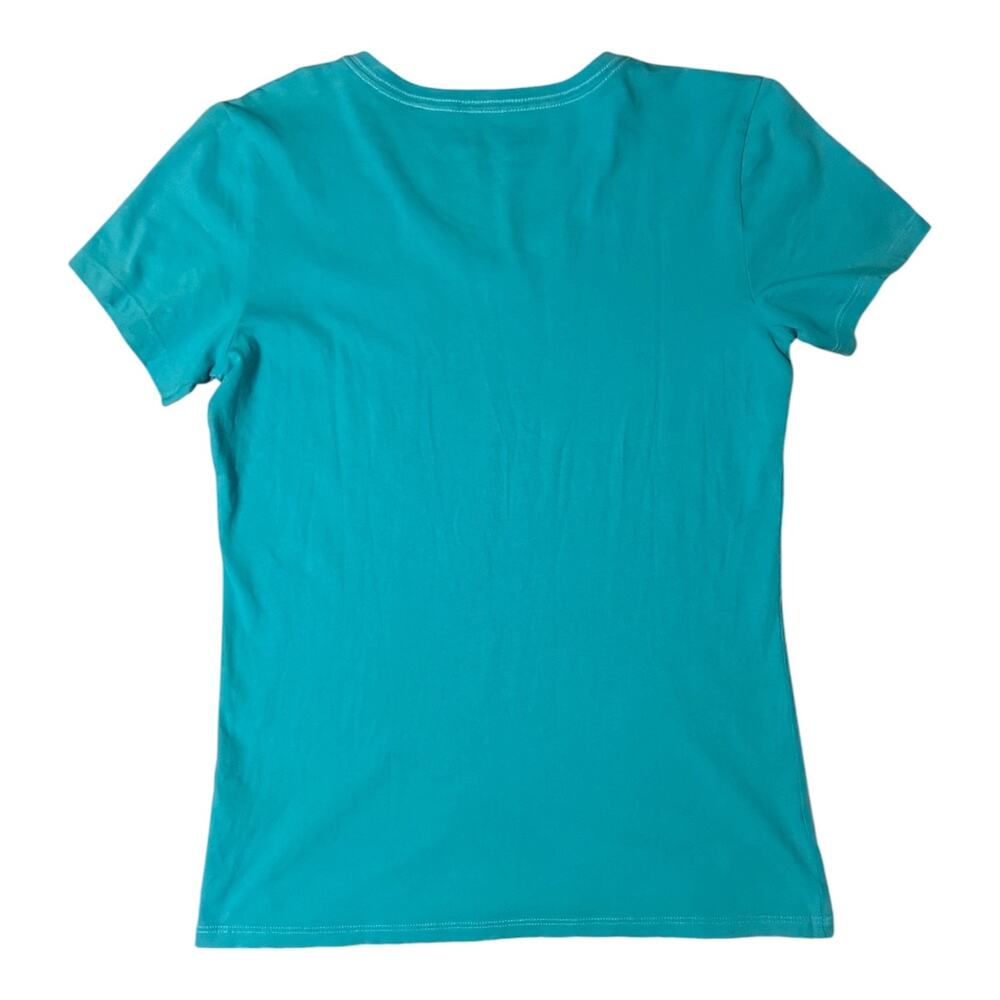 Life is Good Women’s Size XS Teal VNeck Compass Shirt NWT - Picture 2 of 5